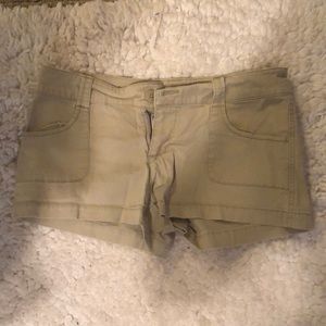 Tan low rise shorts